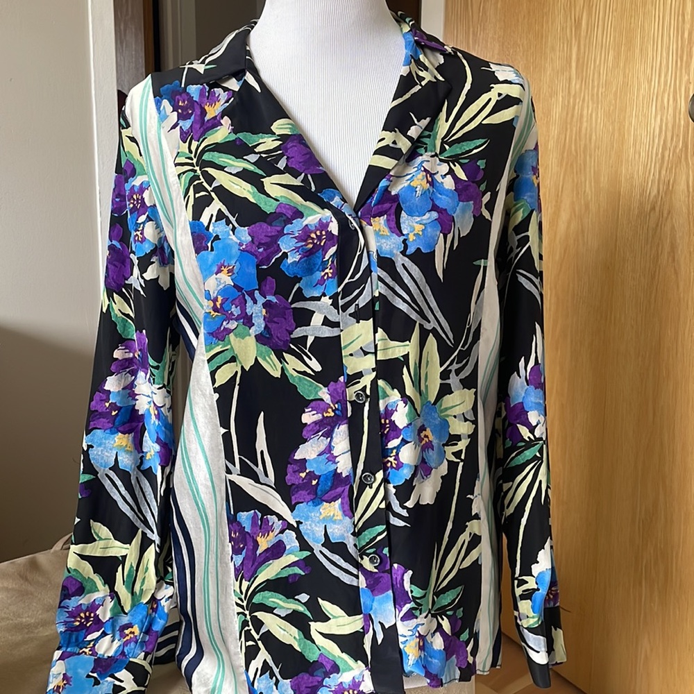 Elizabeth and James button up silk blouse
